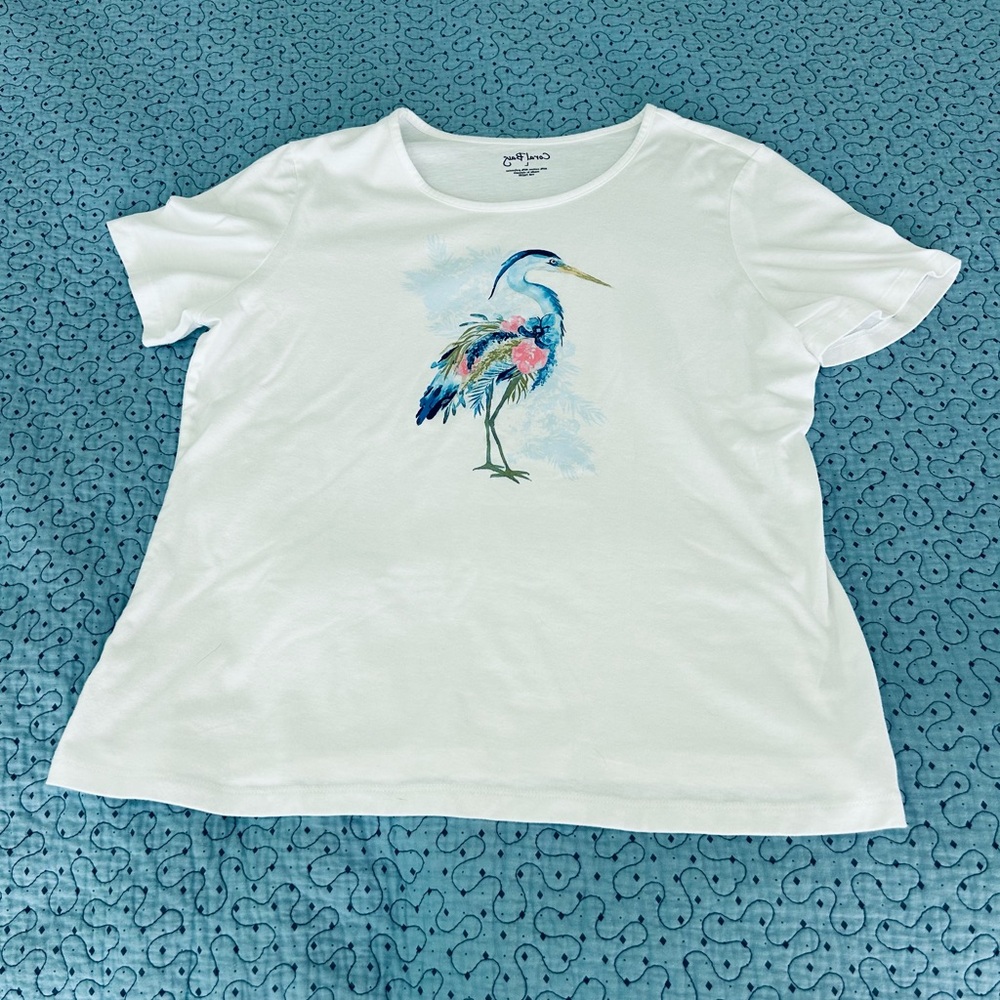 Soulmates White and Blue Bird Graphic Tee